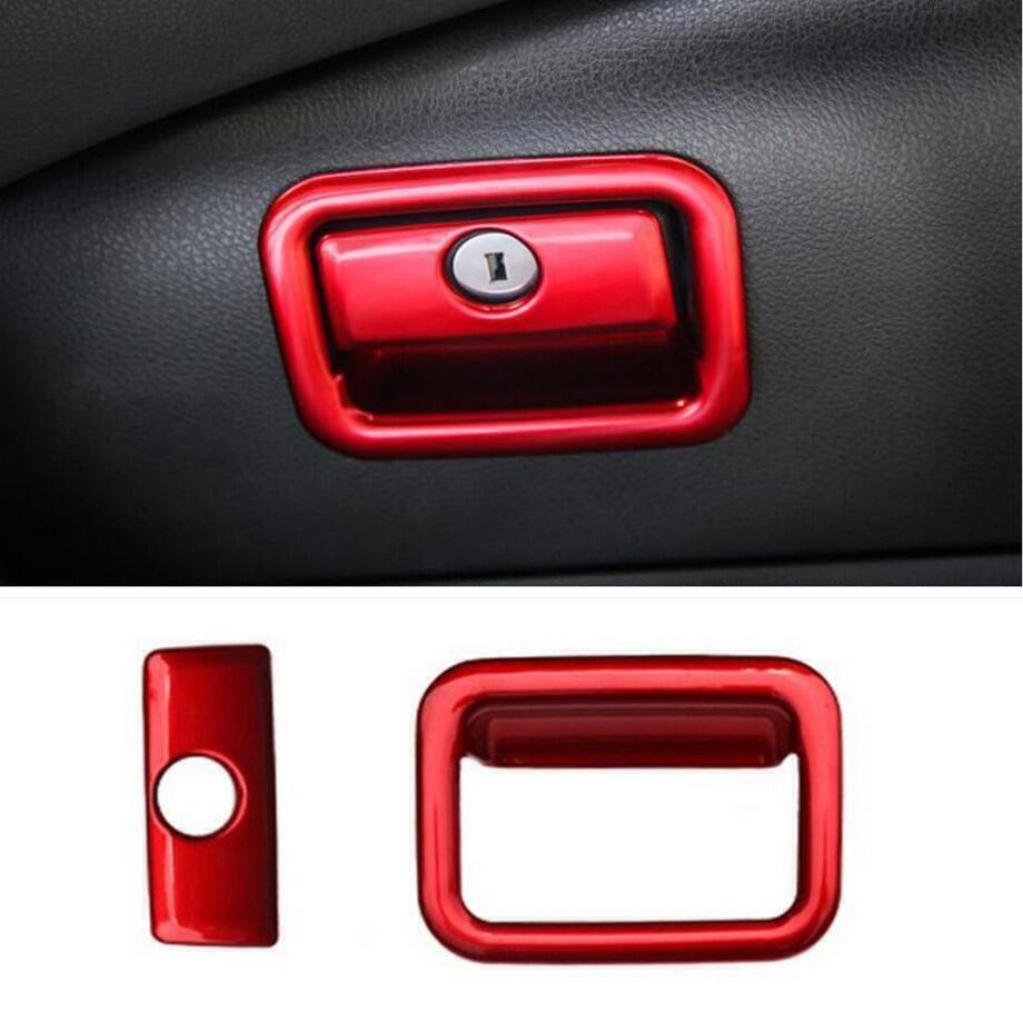 Cubierta de moldura de manija de caja de almacenamiento de copiloto de coche ABS roja para Toyota Camry 2018-2021
