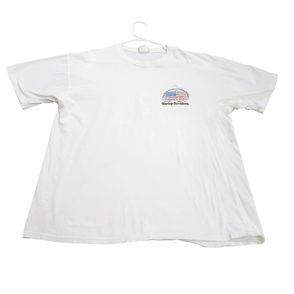 Harley-Davidson Shirt Mens XL White Great American Freedom Machine Graphic Tee