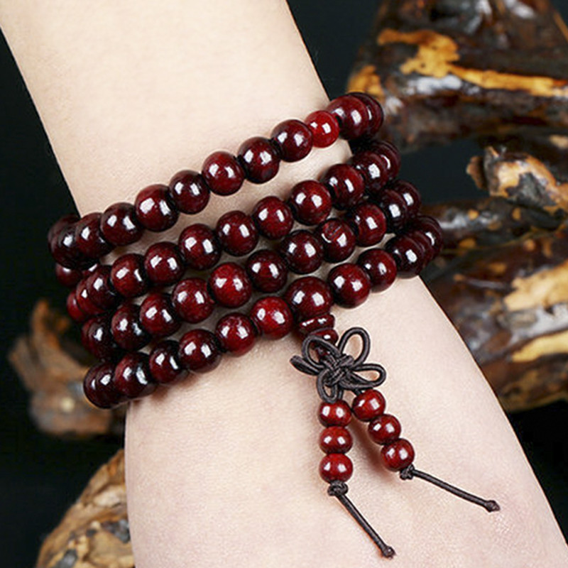 Sandalwood Tibetan Buddhism Mala Sandal Prayer Beads 108 Beads Bracelet Neckl^a5