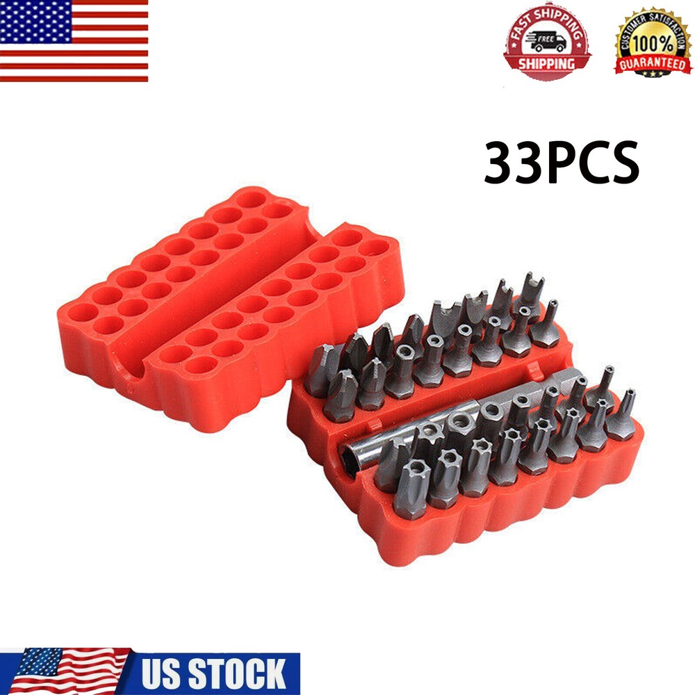 33PCS Screwdriver Bit Set Hex Head Drill Bit Set with 1/4