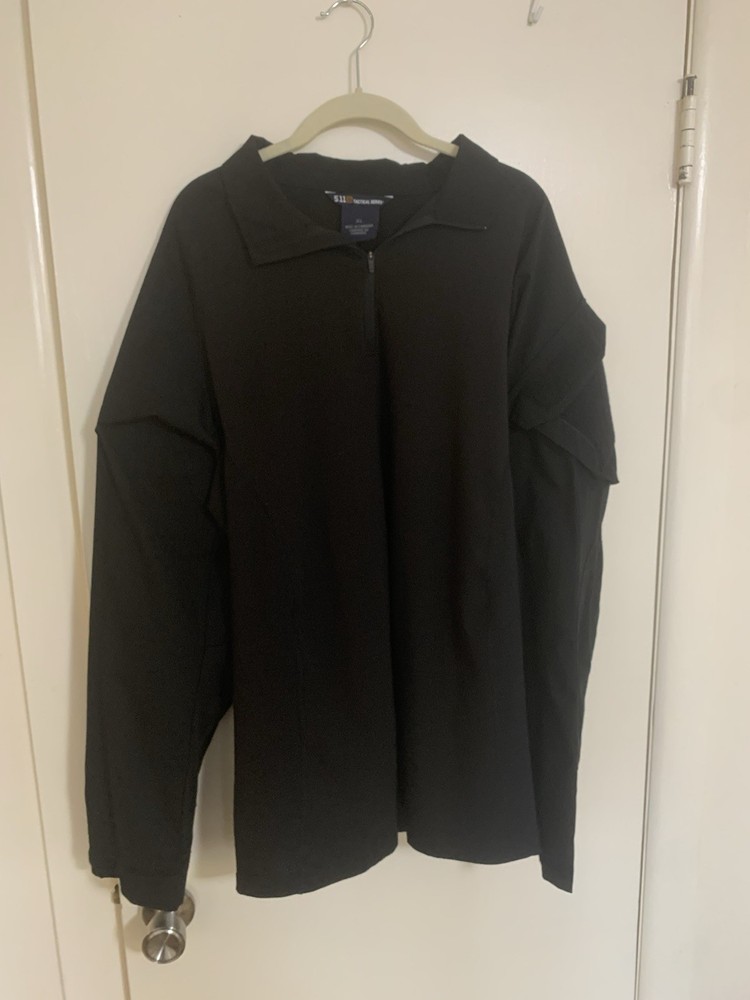 5.11 Tactical Men's XL 1/4 Zip Pullover Utility Shirt Black Stretch Cop Military