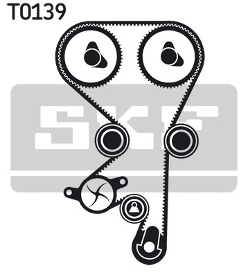 VKMC 05156-3 SKF Water Pump + Timing Belt Kit for Chevrolet, Holden, Opel, Saab