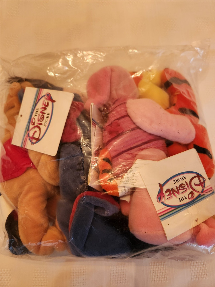 Vintage Disney Winnie The Pooh, Tigger, Piglet & Eeyore Sealed Mini Bean Bag Set