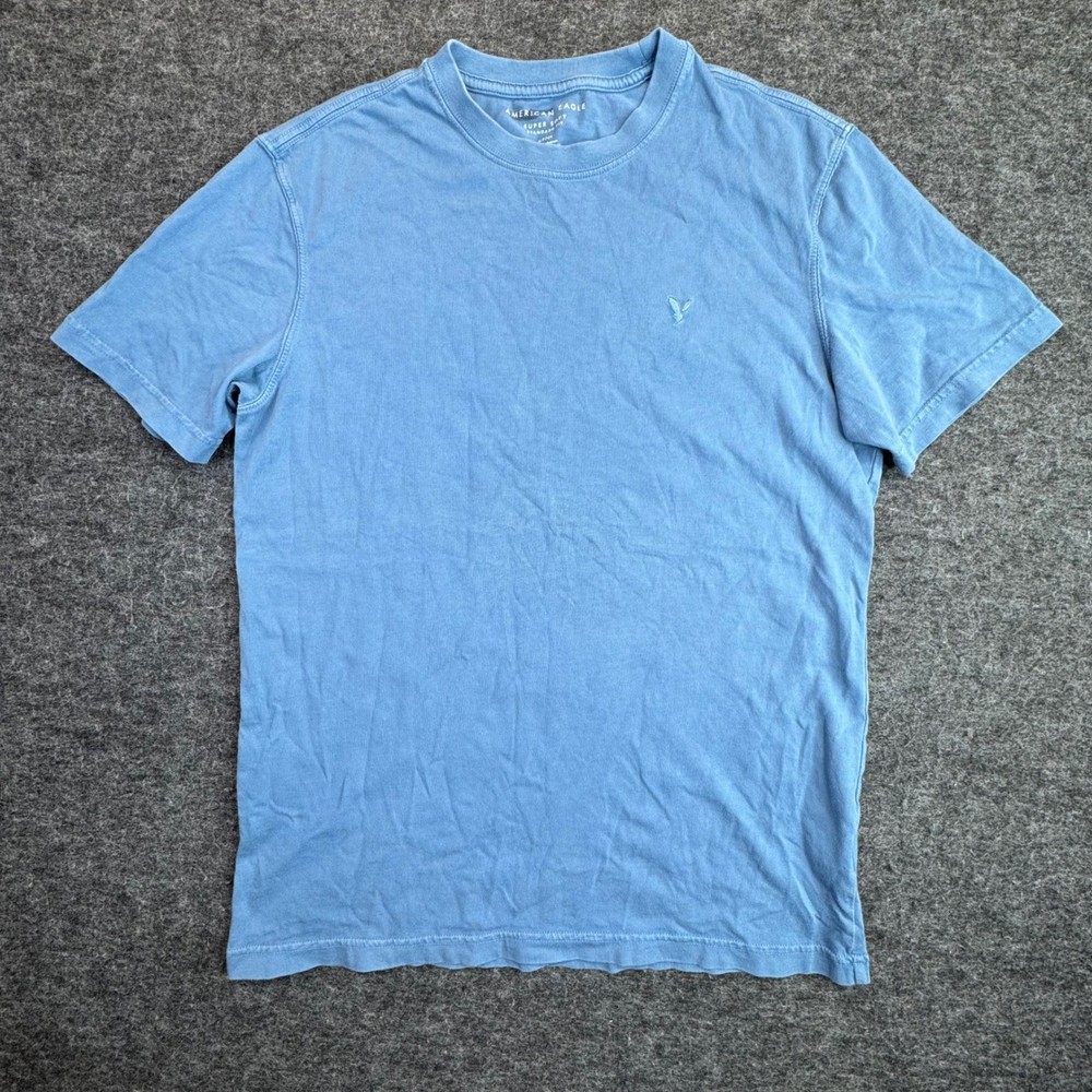 American Eagle T-Shirt Mens Small Blue Super Soft Standard Fit Eagle Logo