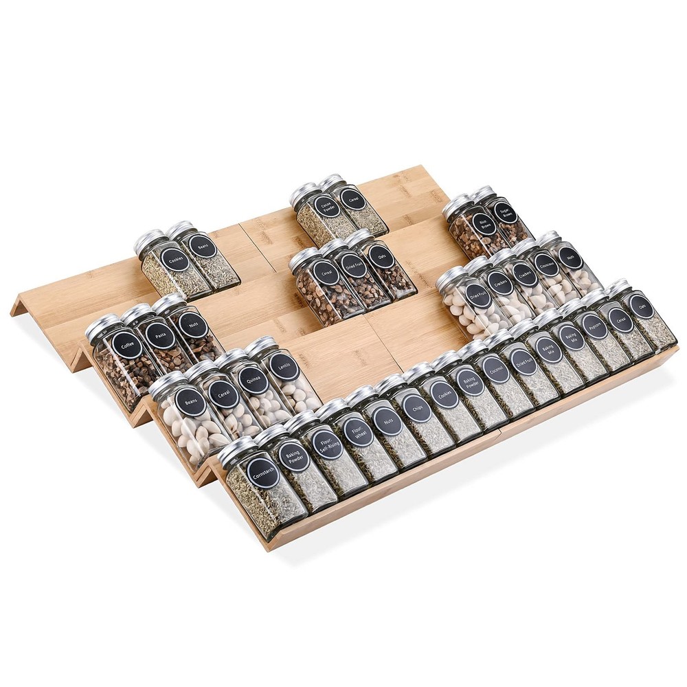 Spice Rack Tray, Drawer Organizer for Kitchen Cabinets (Jars Not Included)
