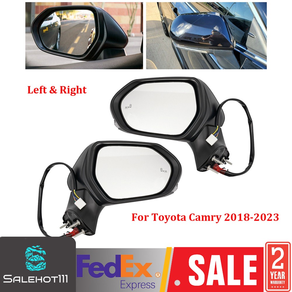 For 2018-2023 TOYOTA CAMRY Left & Right Side Mirror w/ Power Heated Turn Signal