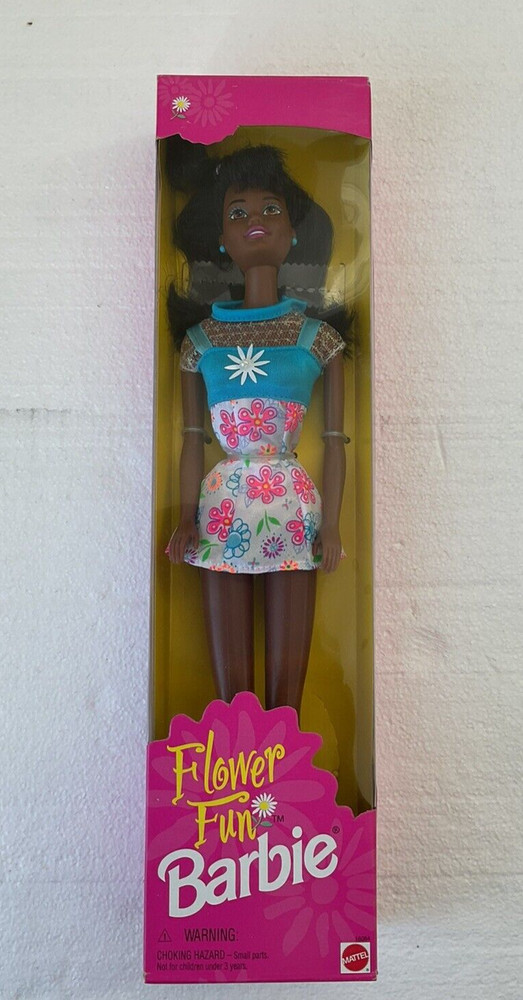 Flower Fun Barbie Doll Christie African American 16064 NRFB 1996