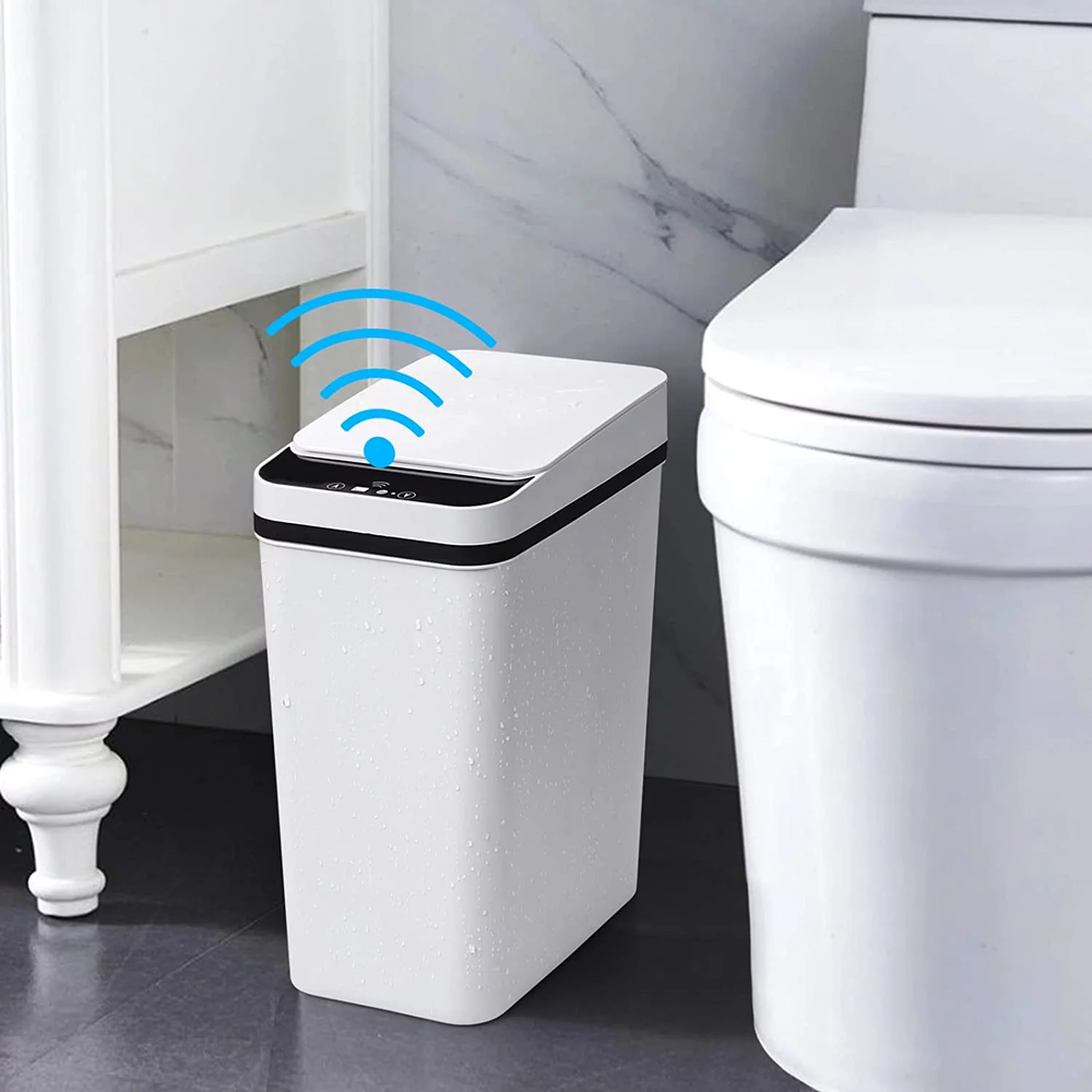 2.5 Gallon Plastic Trash Can with Lid for Bathroom or Kitchen Use