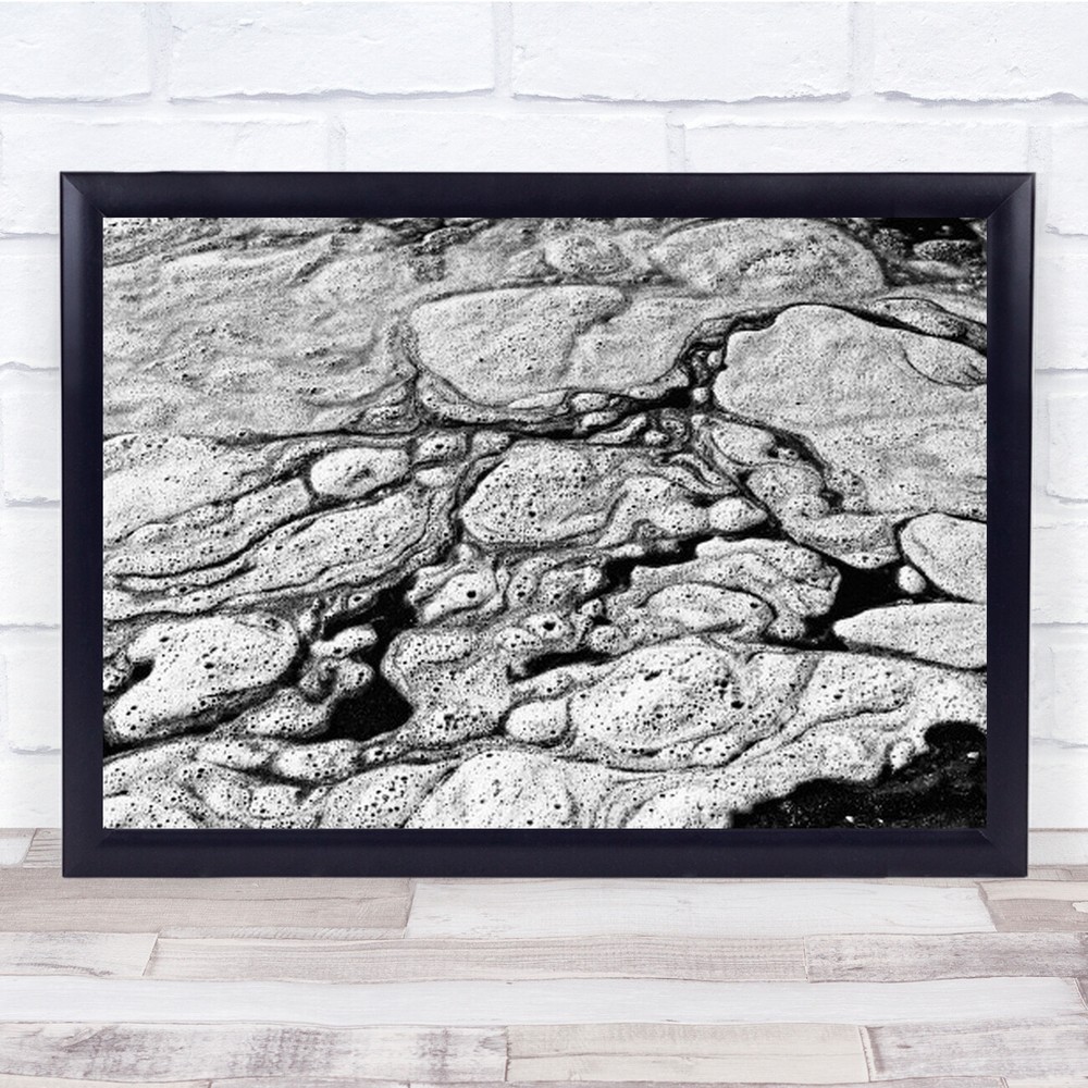 The Blooming Sea Katwijk Netherlands B&W Water Surface Abstract Wall Art Print