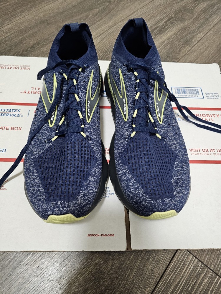 Brooks Glycerin StealthFit GTS 20 Running Shoe Blue/Ebony/Lime US Men 11.0