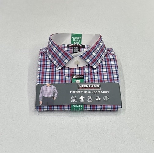 Kirkland Signature Men’s Performance Sport Shirt, Multicolor,XL (17-17.5, 32/33)