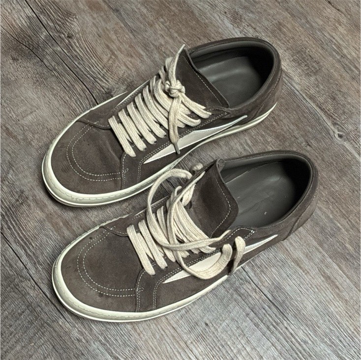 Rick Owens Brown Suede Lace-Up Casual Sneakers Men's EU 43 Comfort Solid