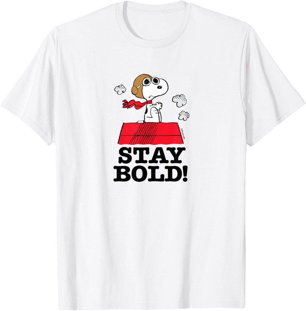 Snoopy Flying Ace Stay Bold Dog House Graphic Tee
