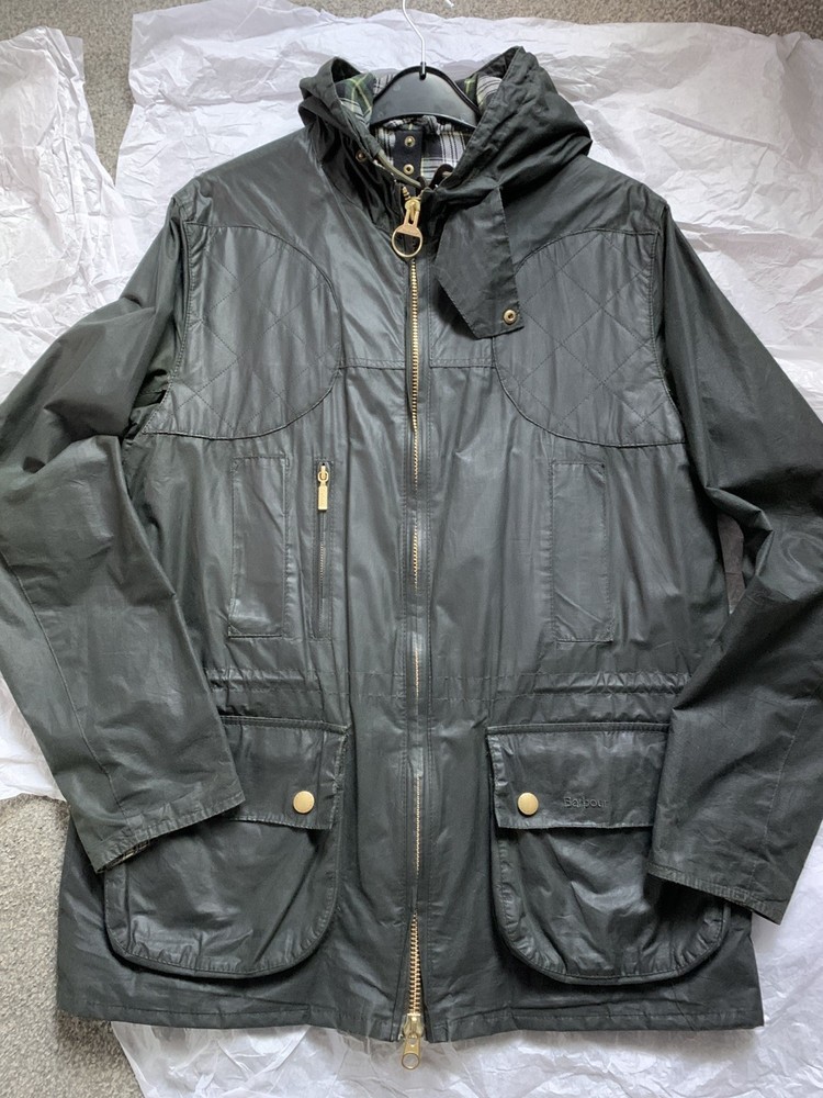 Barbour Durham 125th Anniversary Men's Waxed Jacket Size L Sage Green