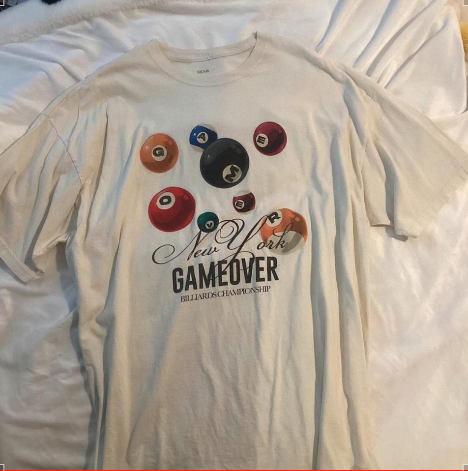 vintage Cream and white New York Billiards Championship T-shirt