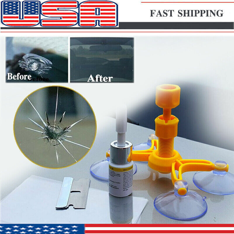 Windshield Repair Kit Quick Fix Car Wind Glass Bullseye Rock Chip Crack Star US,
