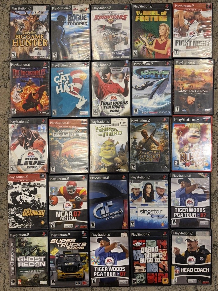 Lot Of 25 PlayStation 2 PS2 Games: GTA Cat in the Hat Fight Night GTA Getaway