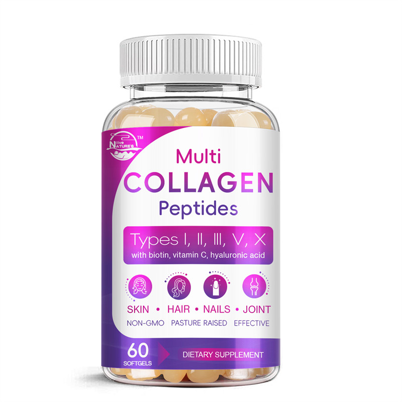 Multi Collagen Peptides Capsules Hydrolyzed (Type I, II, III, V, and X collagen)
