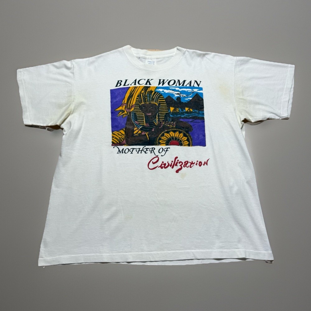 Vintage 80s 90s The Black Woman - Mother Of Civilization Nefertiti Shirt Size XL