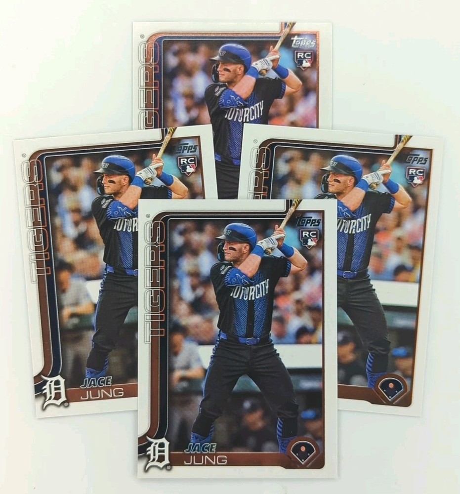 Jace Jung RC 2025 Topps Series 1 Rookie Lot Of 4 - Detroit Tigers