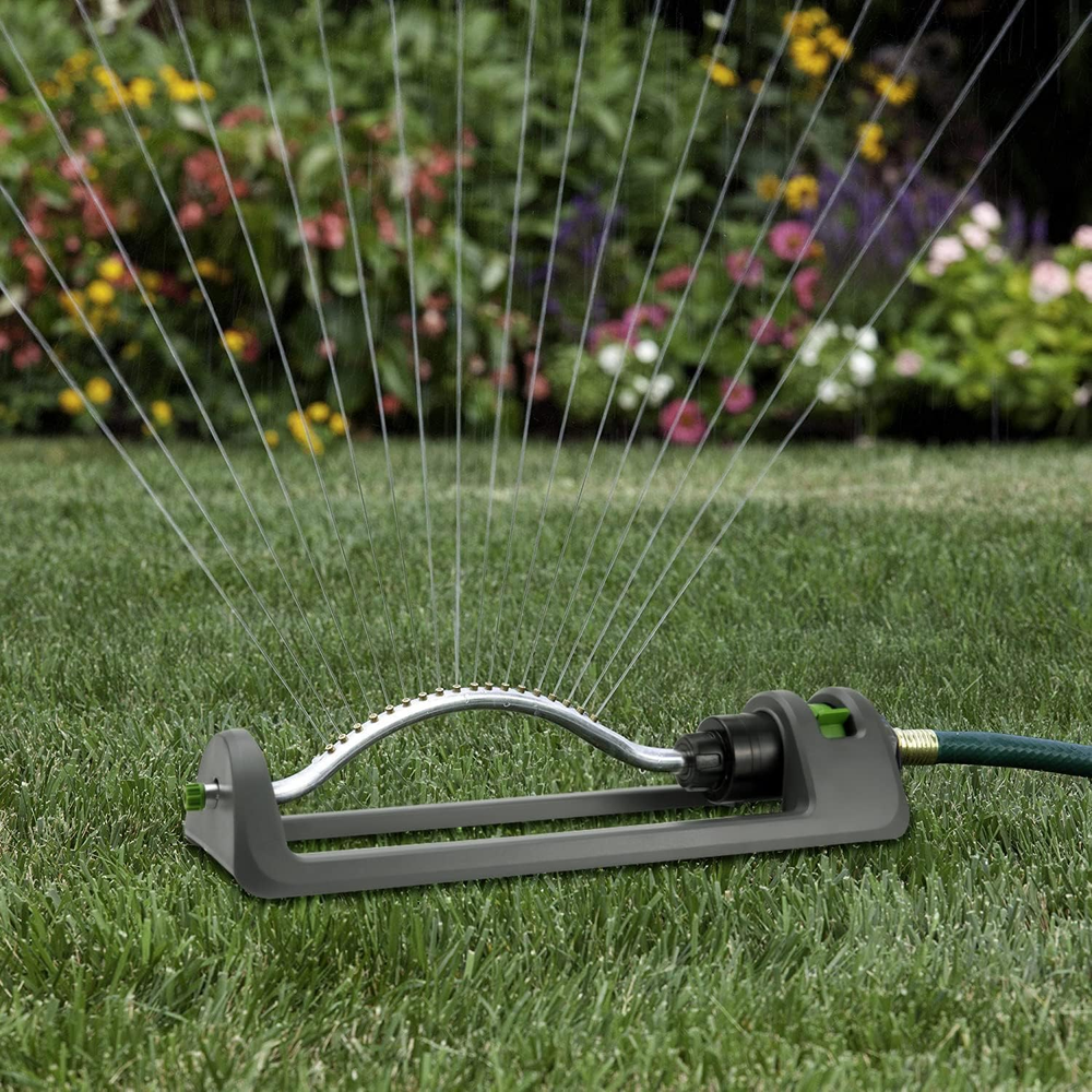 Lawn Sprinkler, 18-Hole Brass Nozzle Oscillating Sprinkler, Garden Tool for Lawn