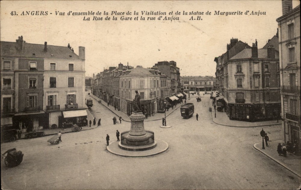 Place de la Visitation Angers France view vintage postcard s475