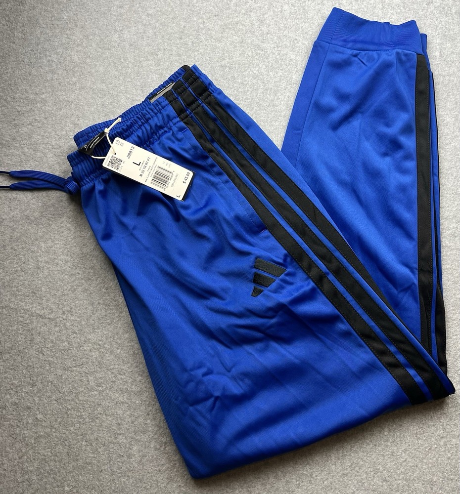 adidas Men’s Tricot Tapered Track Pants Royal Blue/Black Size Large JI8814 NWT