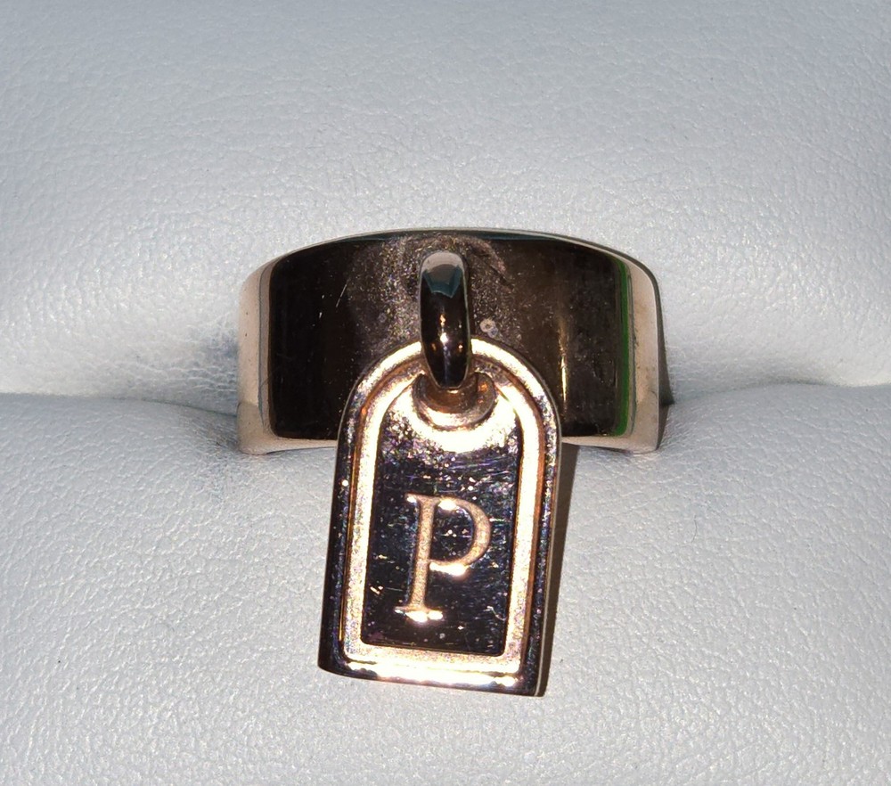 Milor Italy Bronze Initial P Dangle Ring Size 4 Perfect Gift