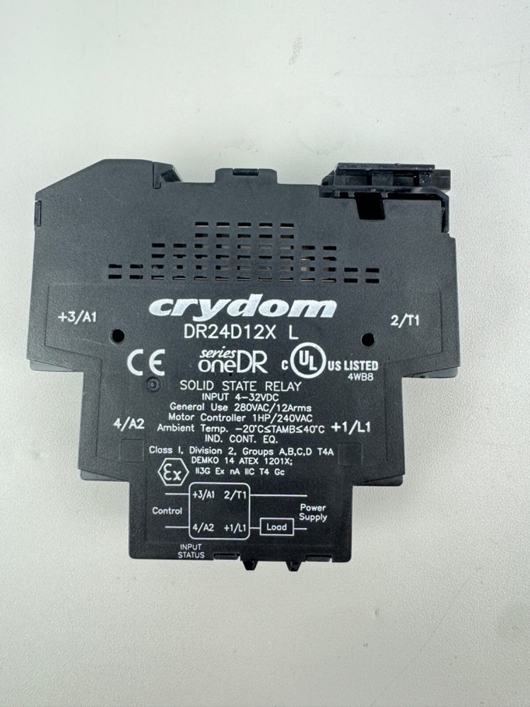 Crydom DR24D12X Solid State Relay SSR, 4-32VDC Control Input, 280VAC 12A Load