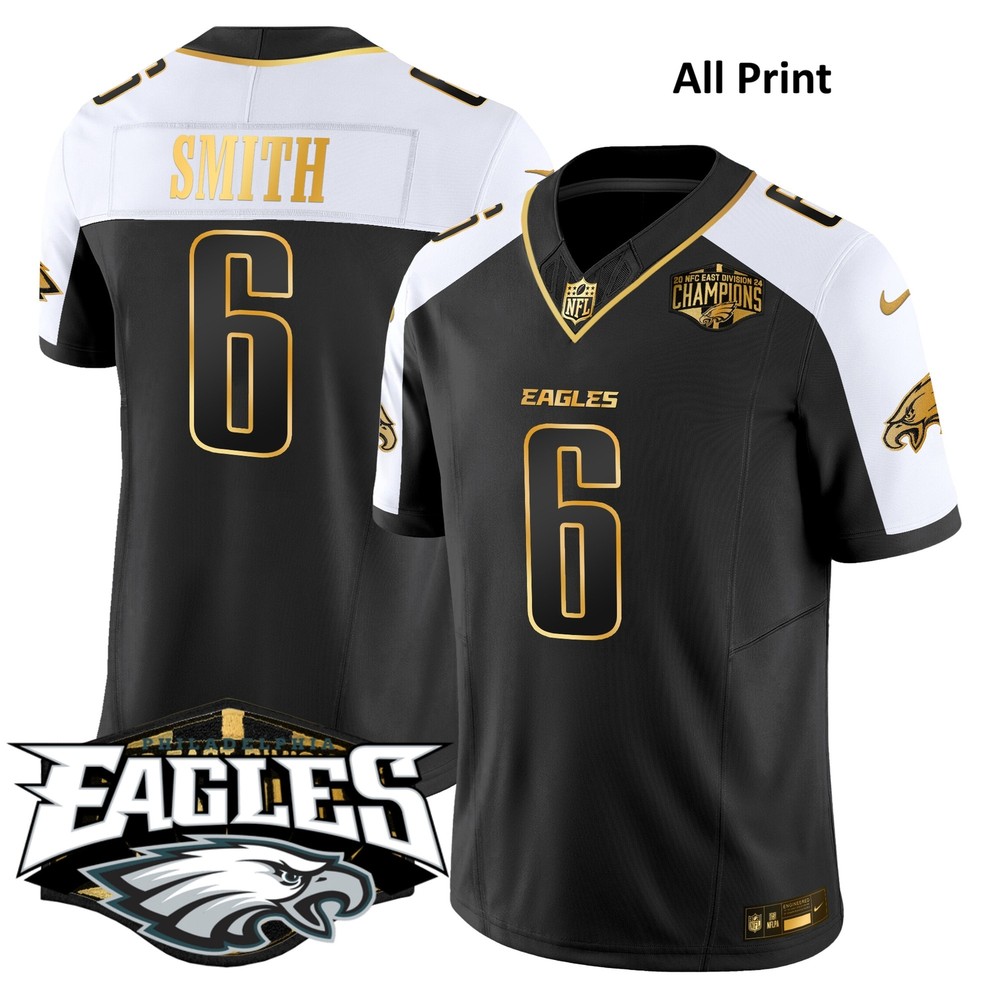 Eagles 2024xNFCxEastxDivision #6 DeVontaSmith Football Jersey-All Print