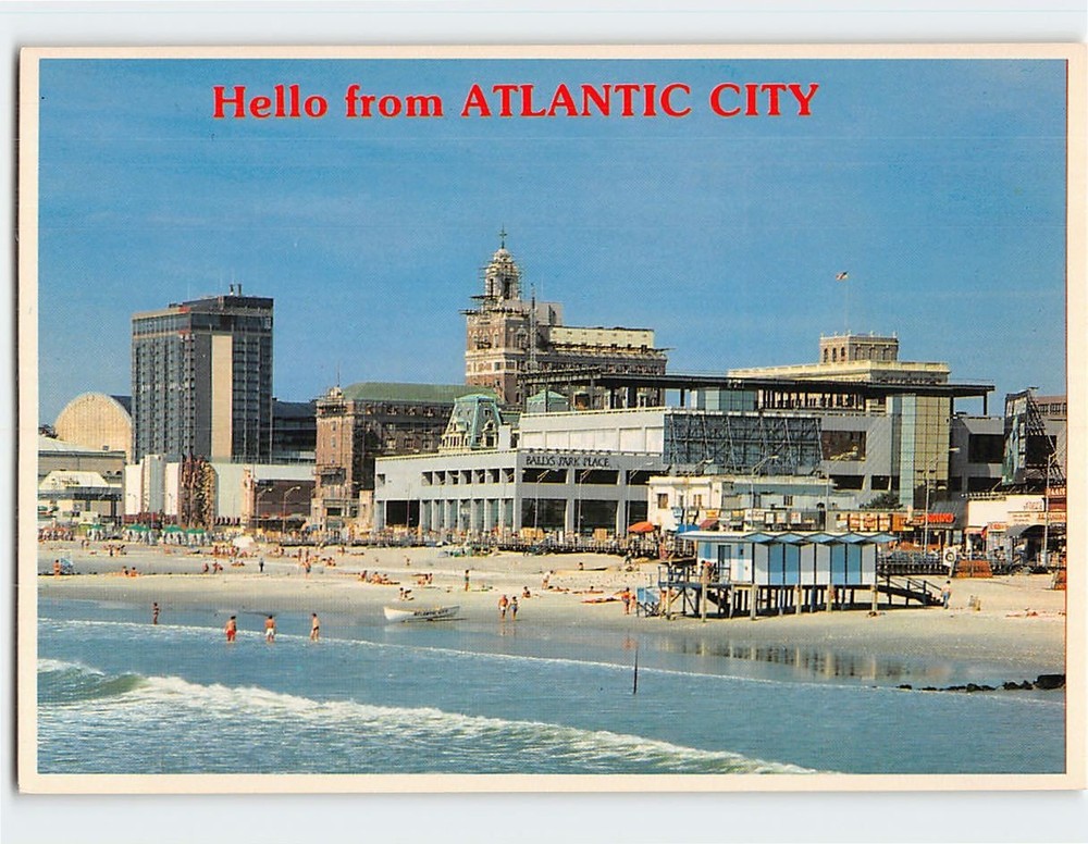 Postcard Hello from Atlantic City New Jersey USA