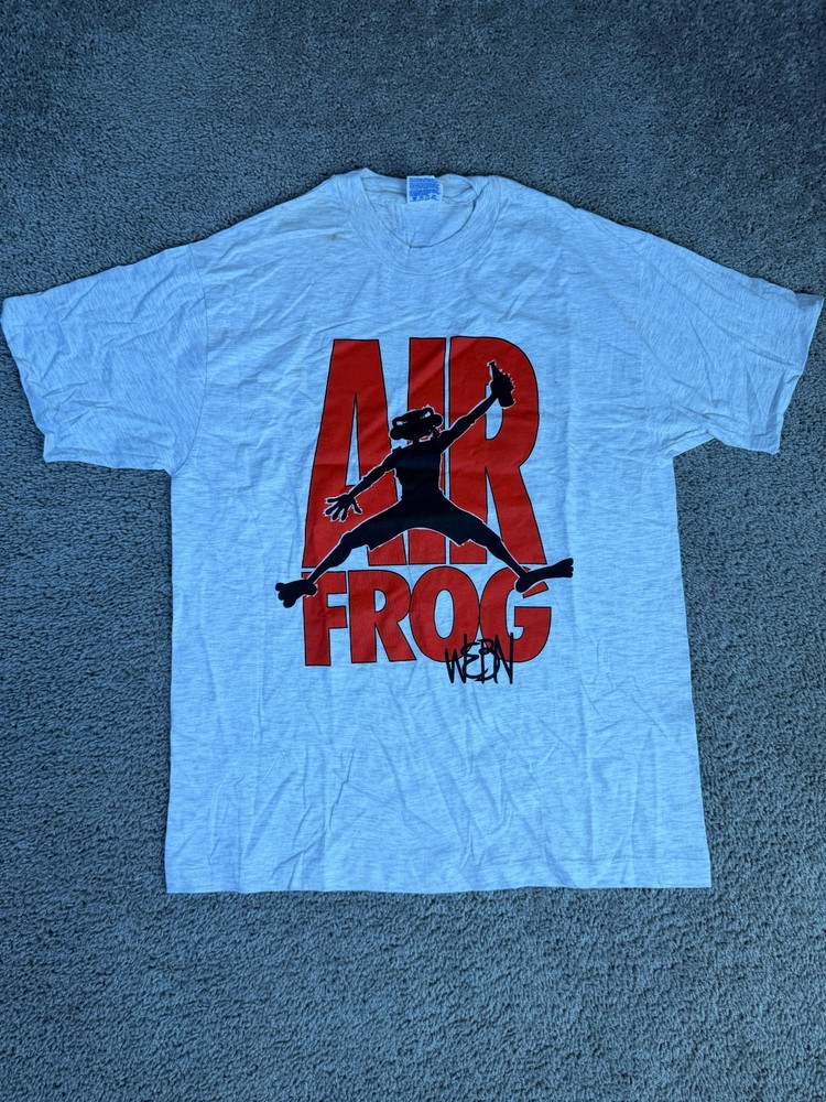 Vintage WEBN Shirt Mens L Air Frog Jordan Parody Rock Radio Station OHIO 90s