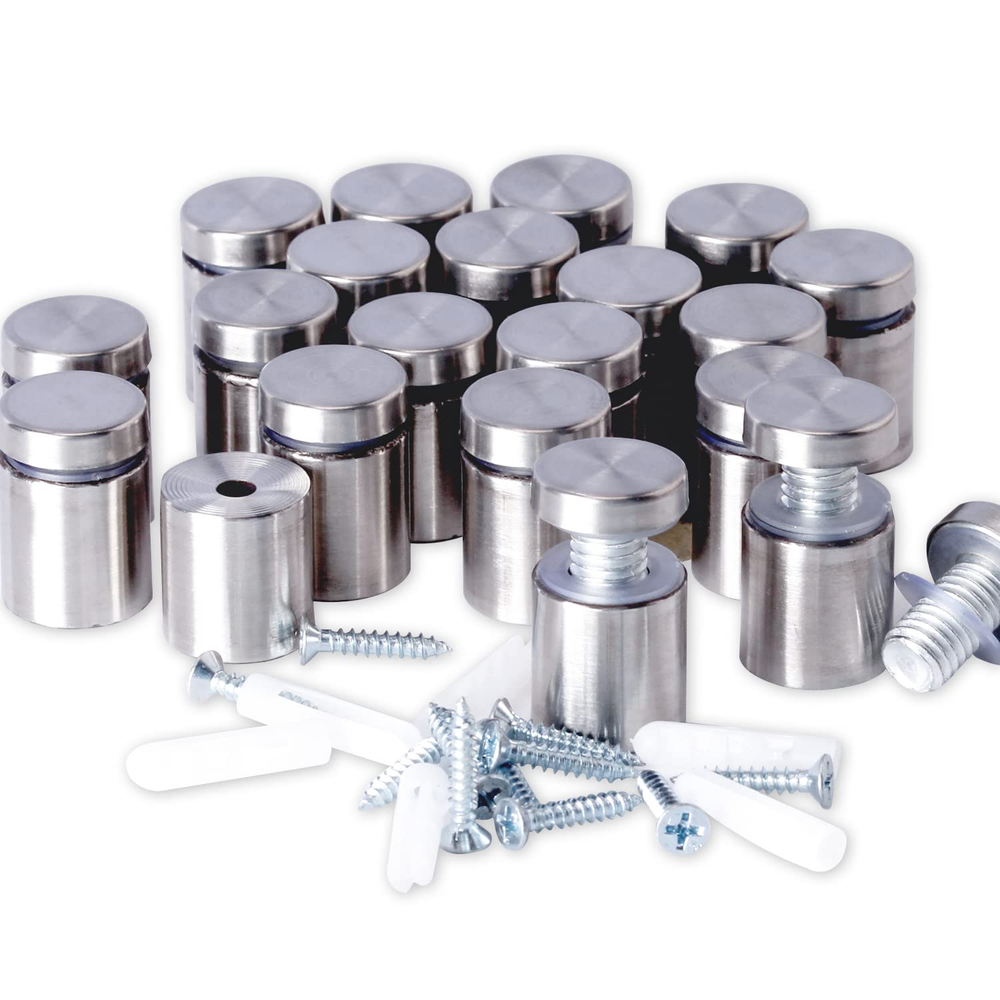 20-Piece 3/4 x 1 Inch Stainless Steel Standoff Screws with Wall Mounting Hardware Kit  