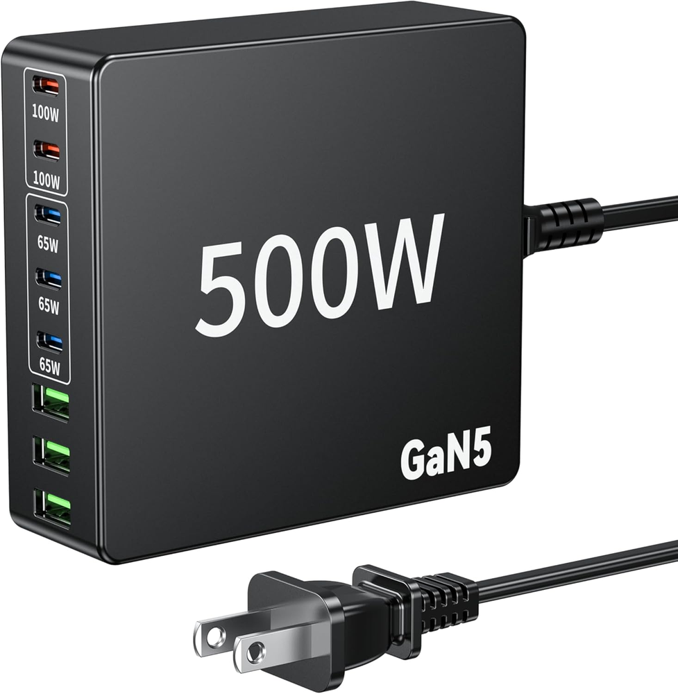 100W USB-C GaN Fast Charger Block with 8-Port Multi Charging Hub Brick  