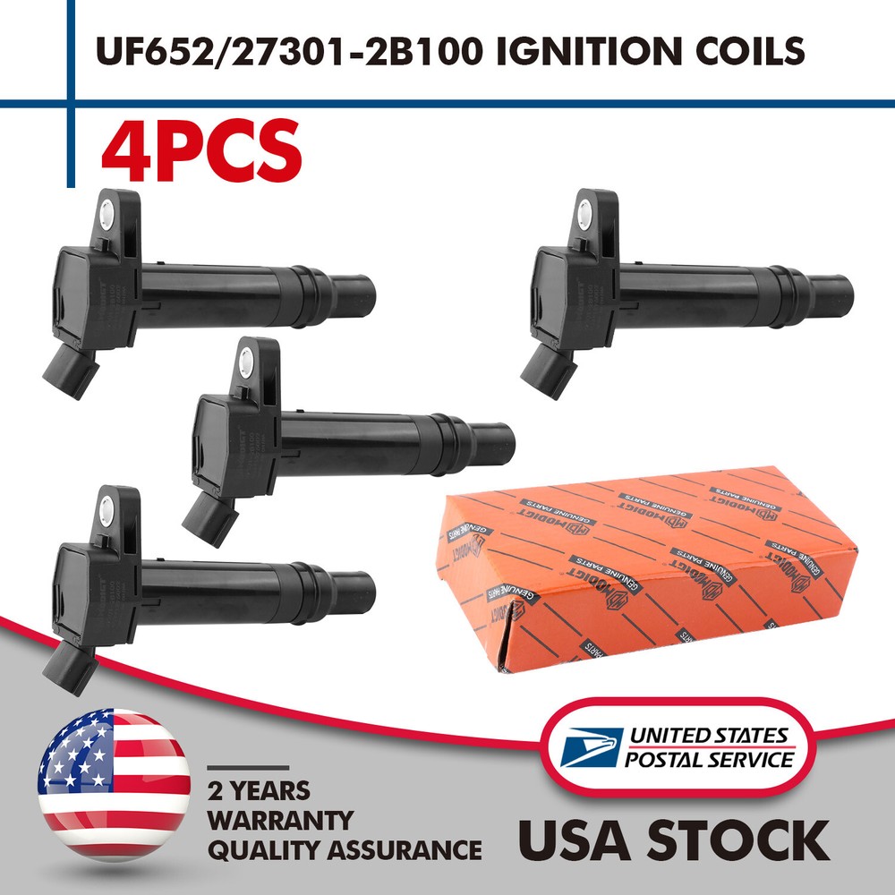 Set of 4 High Performance Ignition Coil for Hyundai Accent Veloster 1.6L Kia Rio