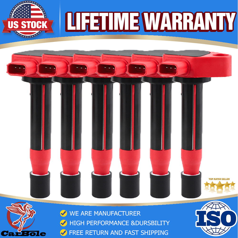 6-Pack Ignition Coil Set for Honda Odyssey Accord Acura TL CL RL 3.2L 3.5L UF242 Compatible