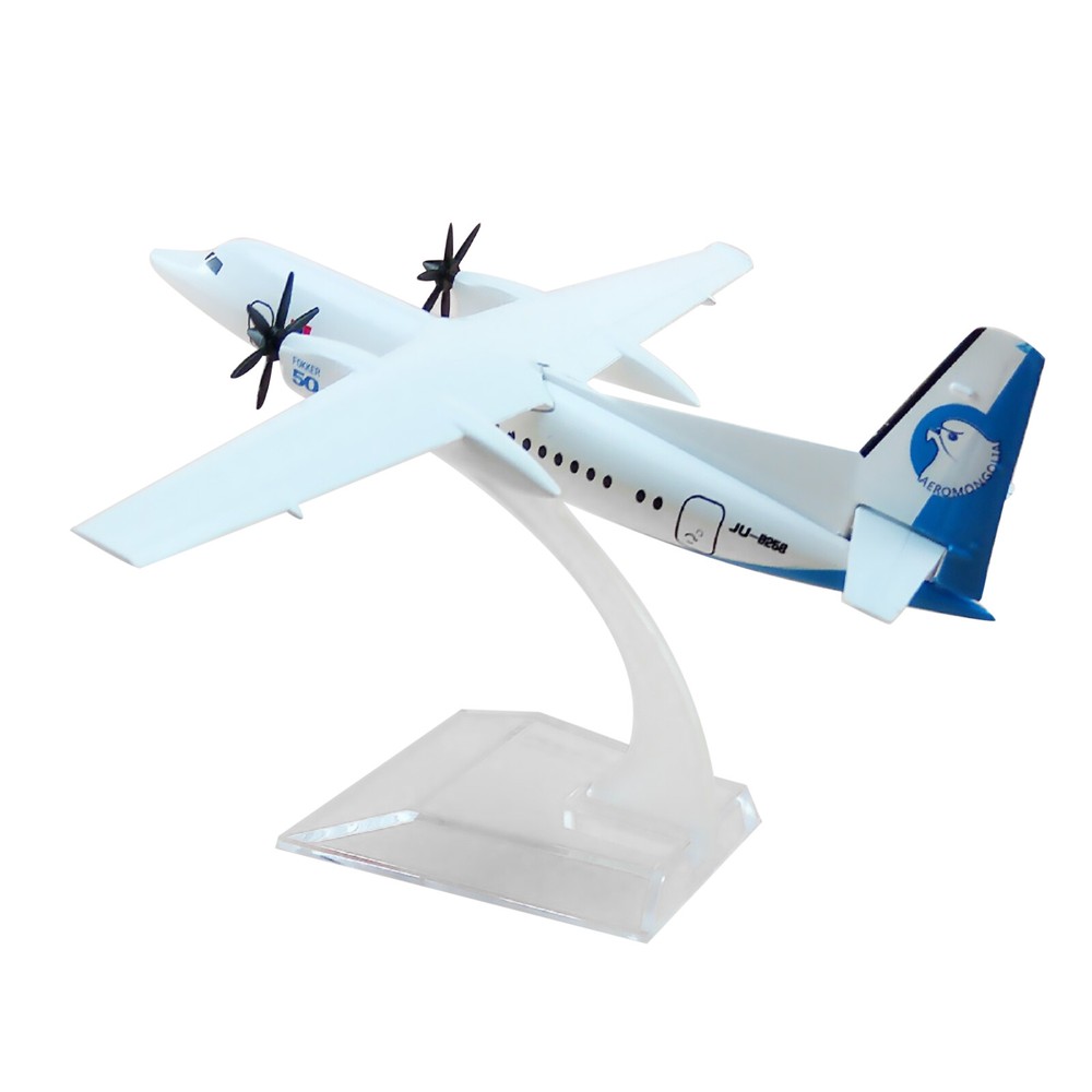 Avión escala 1/400 Mongolia Fokker 50 FK-50 aleación modelo avión exhibición regalo a