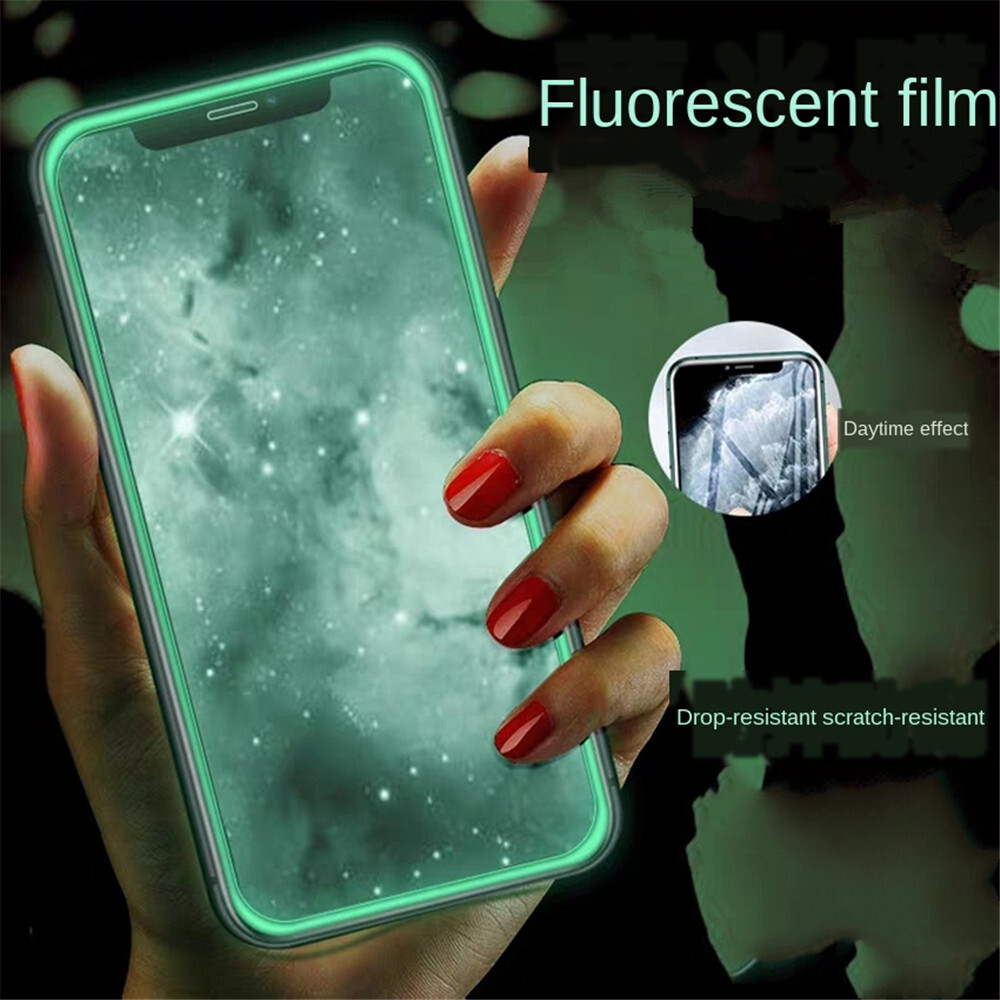 Full Cover Luminous Tempered Glass For iPhone 14 Pro 12 11 SE XS MAX 7 8 13 Pro