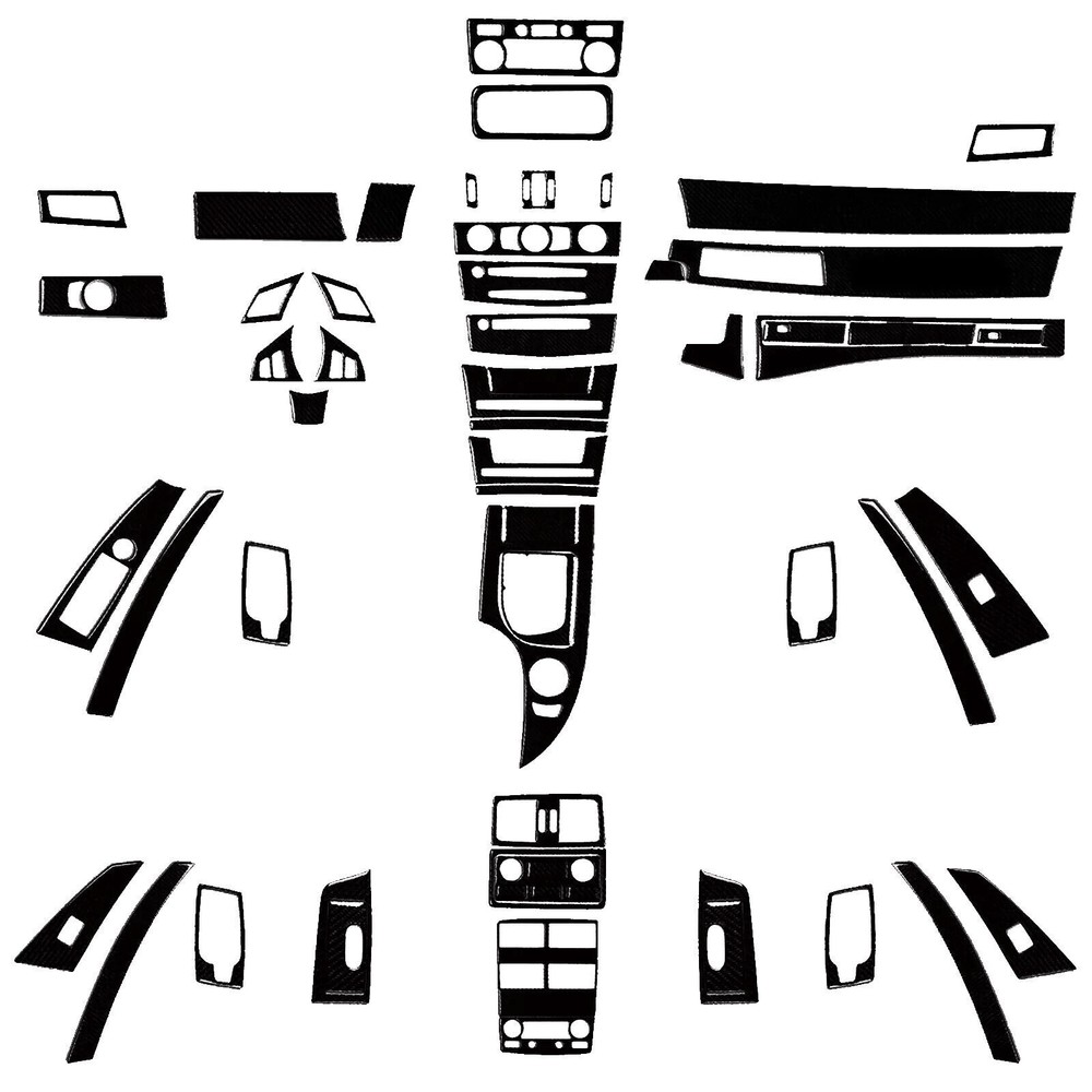 76Pcs Glossy Piano Black Kits Whole Interior Trim For BMW 5 Series E60 2004-2007