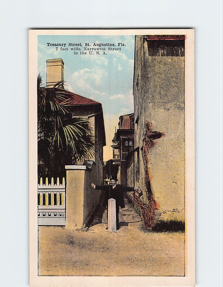 Postcard Treasury Street Saint St. Augustine Florida USA North America