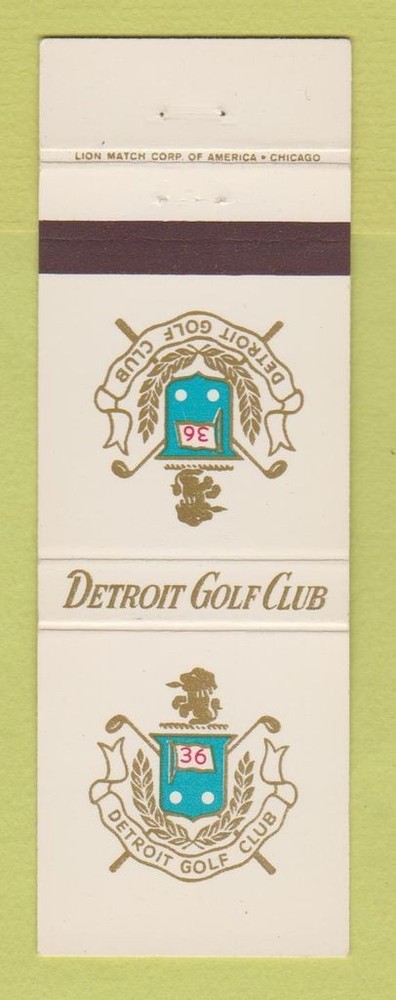 Matchbook Cover - Detroit Golf Club MI