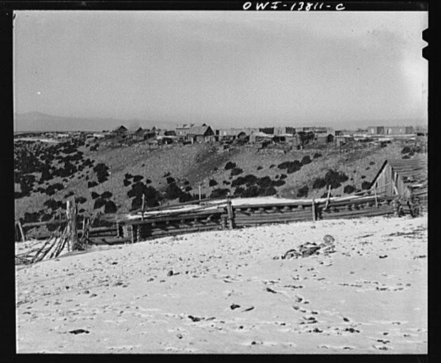 Photo:Truchas New Mexico 1900s Village Adobe Homes Snowy Landscape