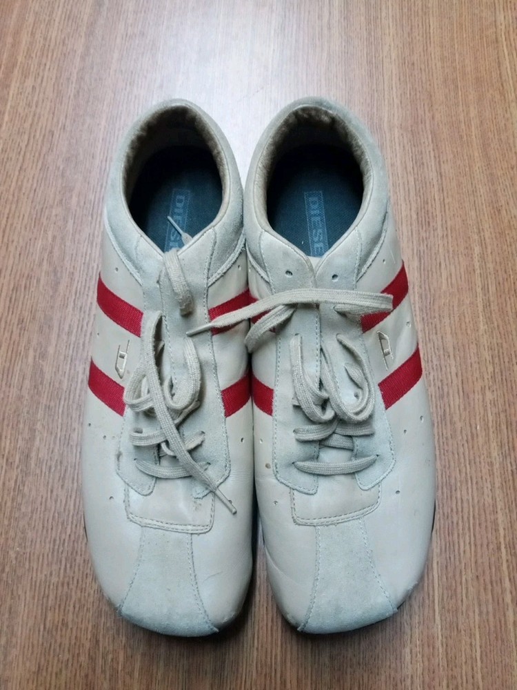 Diesel Wish Leather Shoes  Vintage Tan/Red Men's 13 Y2K
