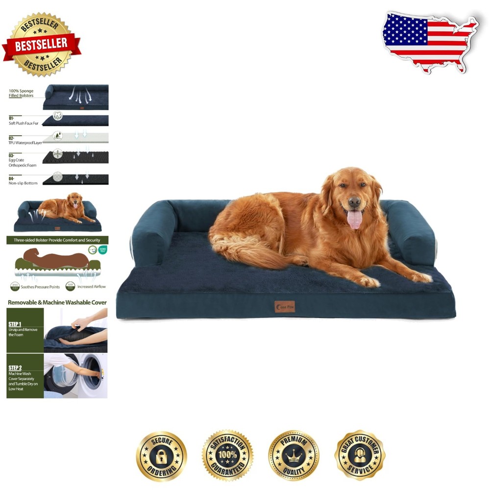 Extra Large Dog Memory Foam Couch Bed with Washable Cover