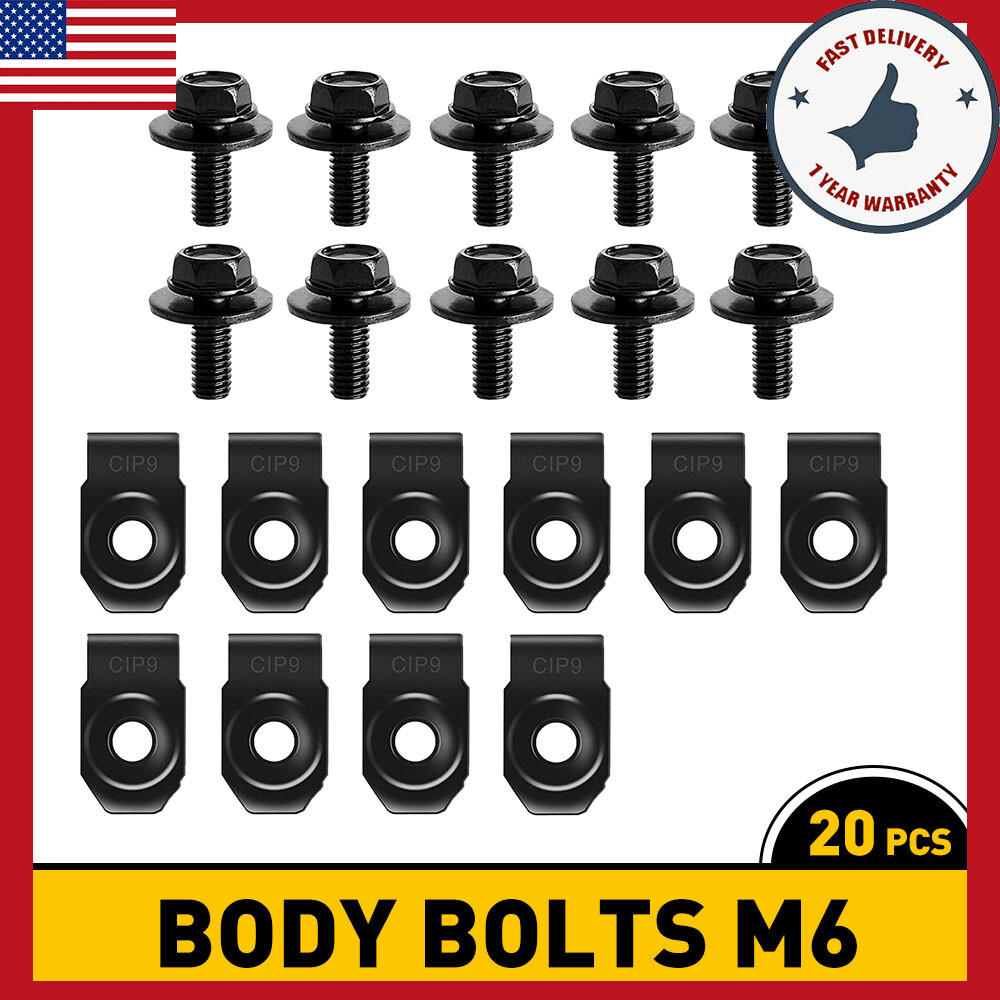 Body Bolts U-nut Clips Under Engine Cover Splash Shield Guard for Toyota - M6