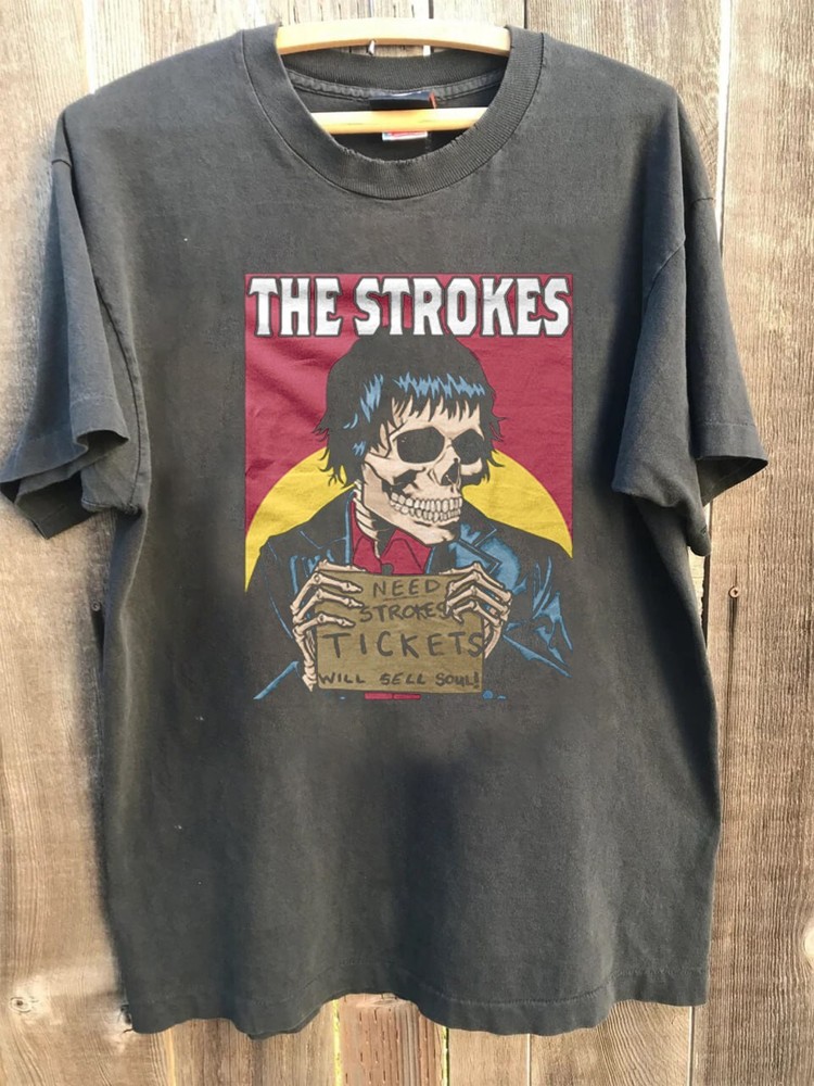The Strokes T-Shirt Remake 90s charcoal short sleeve tee S-5XL NH14091