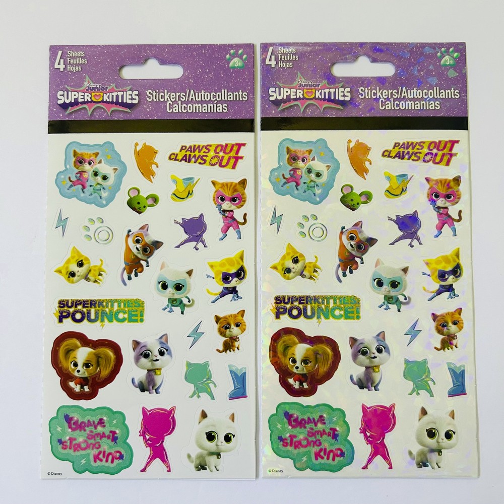 SUPER KITTIES stickers Glossy & Holographic | 4 total sheets - NEW! by Sandylion