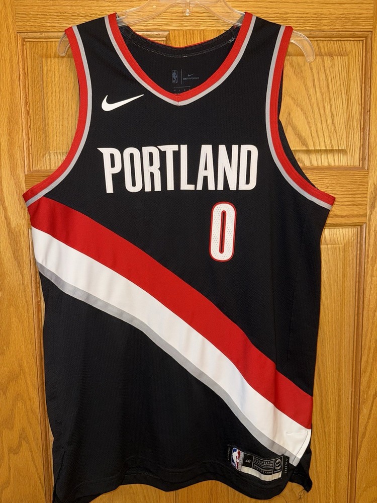 nike portland Trail Blazers Damian Lillard Authentic Jersey Sz 48 L Nba Mens