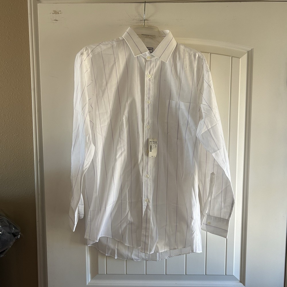 YSL Yves Saint Laurent Mens Long Sleeve White Button Down Sz 16  32/33 Large