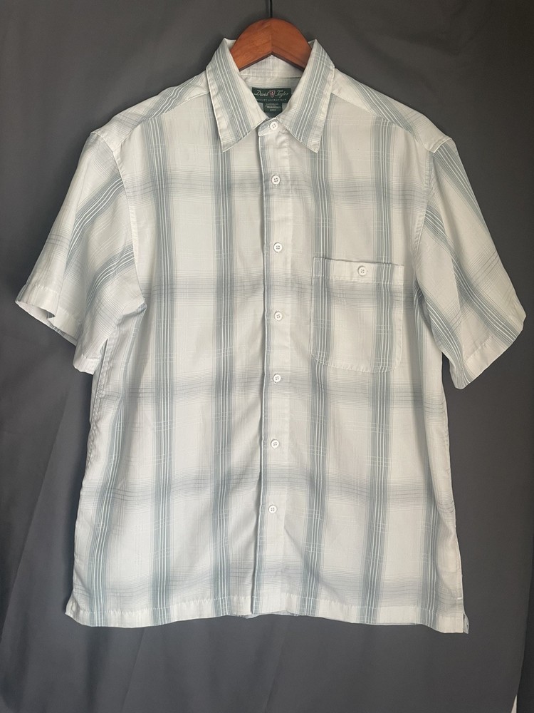 David Taylor Collection Mens Button Up Shirt Size M Short Sleeve